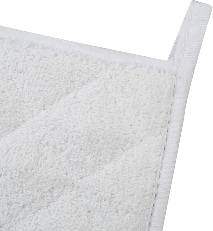 100% Cotton Kitchen Everyday Basic Terry Pot Holder Heat Resistant Coaster Potholder for Cooking and Baking Set of 5 White