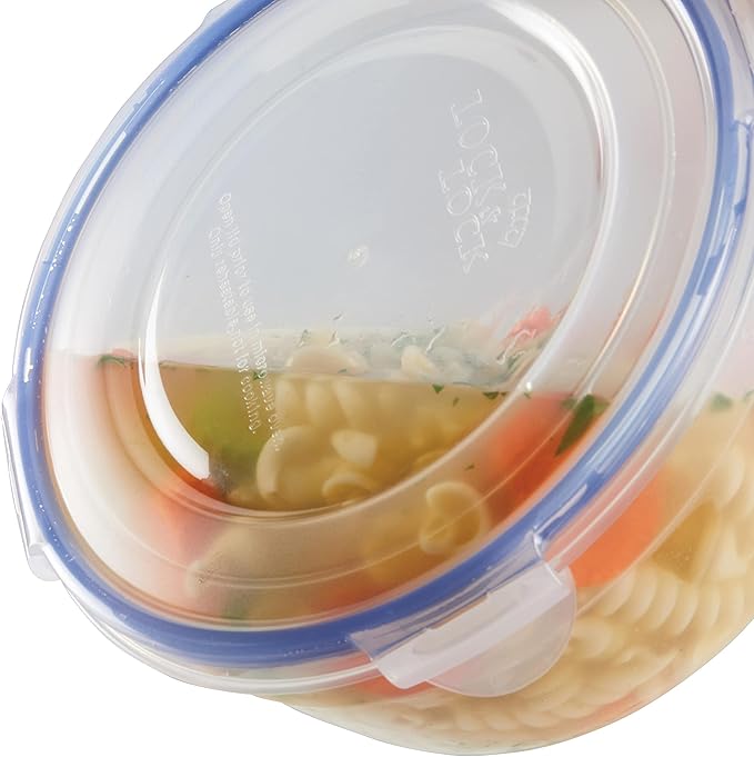 LocknLock Easy Essentials Food Storage lids/Airtight containers/Stackable, BPA Free, 6 Piece, Clear