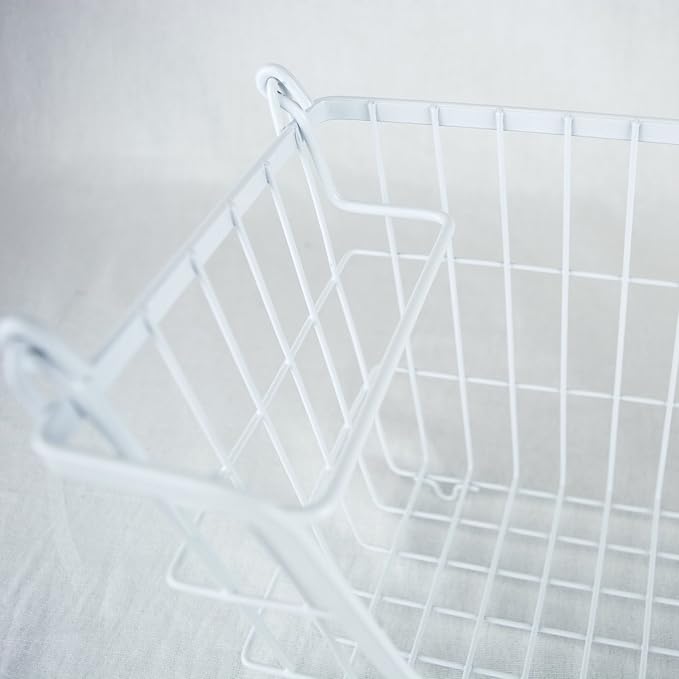 DII Metal Wire Mesh Stackable Utility Storage Bin, Large Rectangle, 13x10x11", White