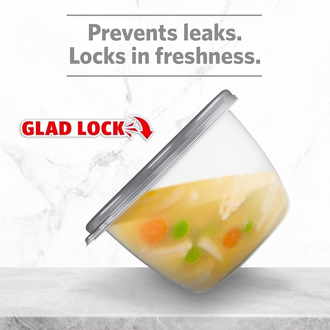 Glad GladWare Home Mini Round Food Storage Containers - Small Meal Container Holds up to 4 Ounces of Food - Lock Tight Seal, 8 Count