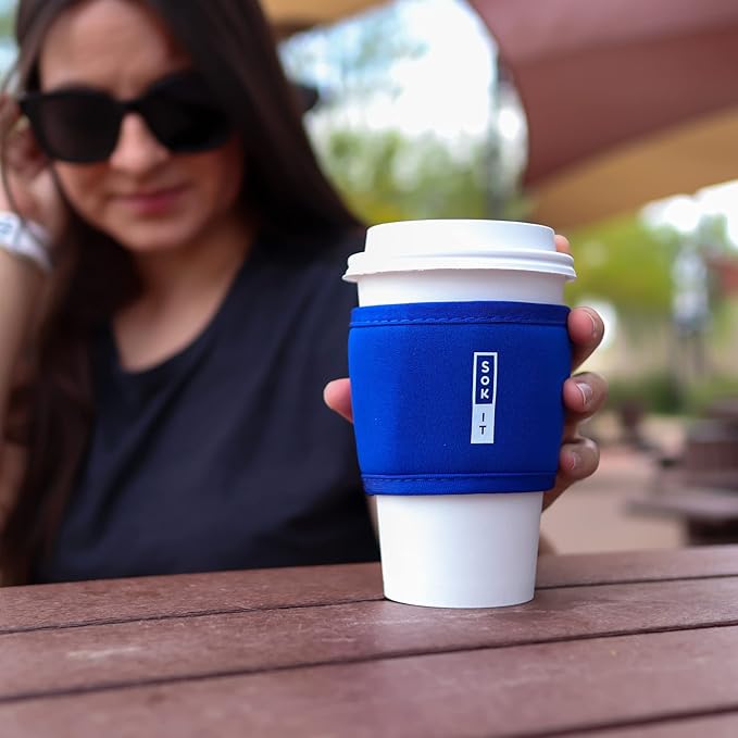 Sok It HotSok Coffee & Tea Reusable Insulated Neoprene Cup Sleeve (English Garden Picnic)