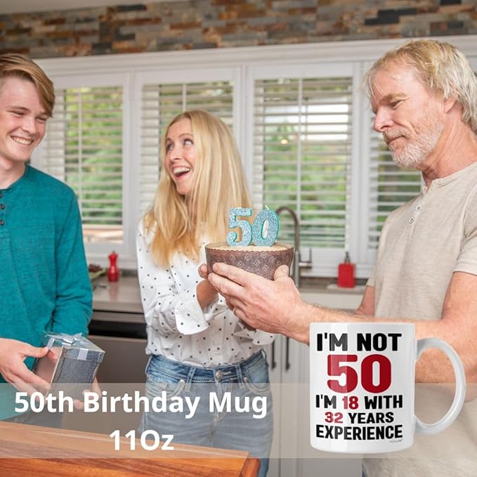 50th Birthday Mug, 1975 Vintage Coffee Cup for Women, Men, Her, Him, Best Fabulous Gift Idea for Wife, Husband, Mom, Dad, Sister, Friend Turning Fifty, Funny Gag Present, Happy 50 Year Old Celebration