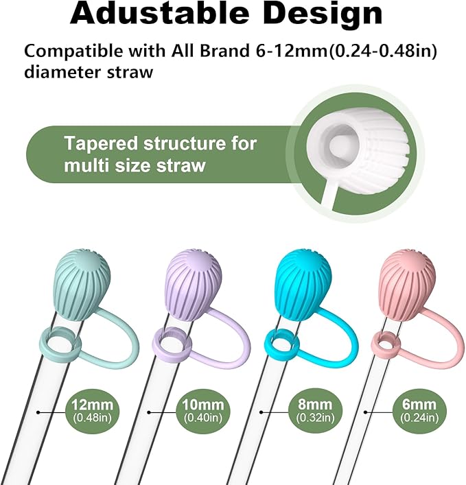 YOELIKE 10PCS Straw Cover Cap for 6 to 12mm Straw of Stanley, Simple Modern, Yeti, Owala, Hydro Flask, Reduce, and All Brands Tumbler Straw, Dishwasher Safe, BPA Free and Dust Proof
