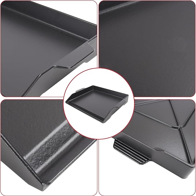 Nonstick Cast Iron Cooking Griddle for Gas Grill, 23" x 16" Universal Coating Flat Top Griddle Plate for Gas Stove Top 4 Burner Oven, Electric Grill