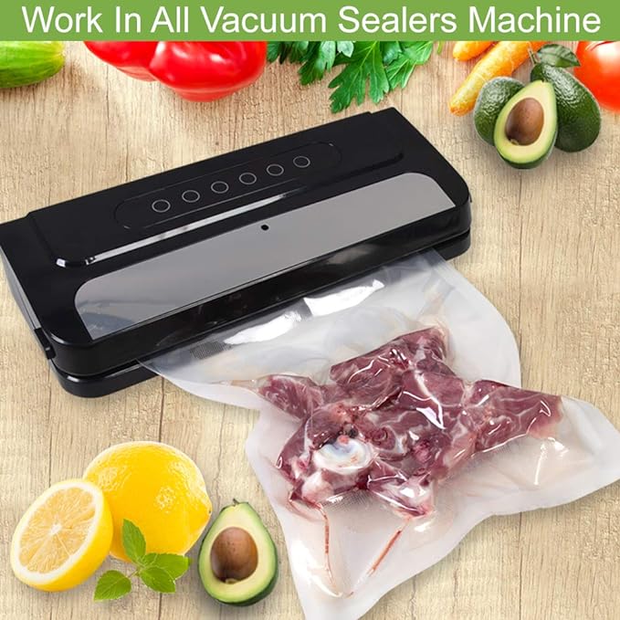 6 Pack 8"x20'(3Rolls) and11"x20' (3Rolls) Vacuum Sealer Bags Rolls with BPA Free and Heavy Duty,Commercial Grade Vacuum Seal Freezer Bags Rolls Compatible with Any Type Vacuum Sealer