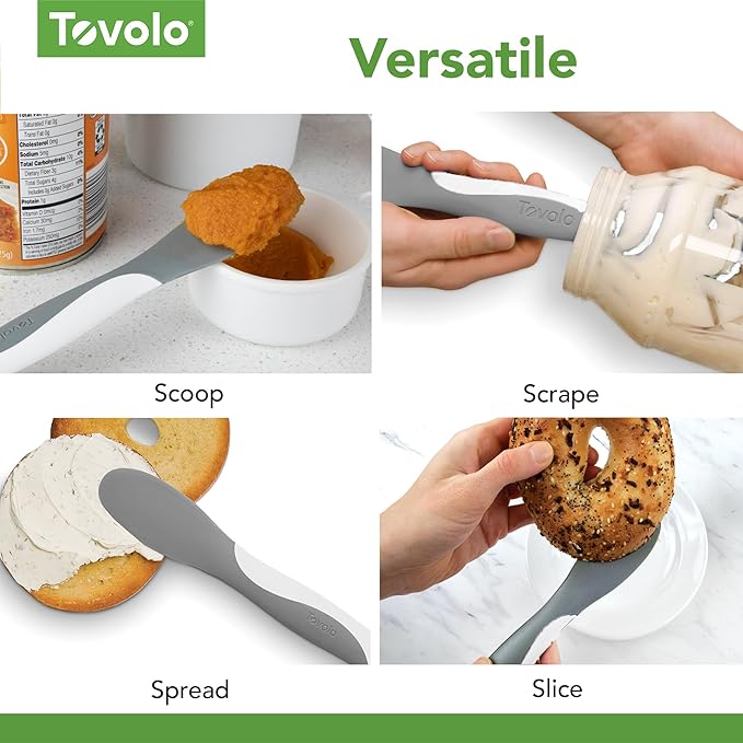 Tovolo Tool for Kitchen Meal Prep to Scoop Spread Slice and Scrape,White/Gray
