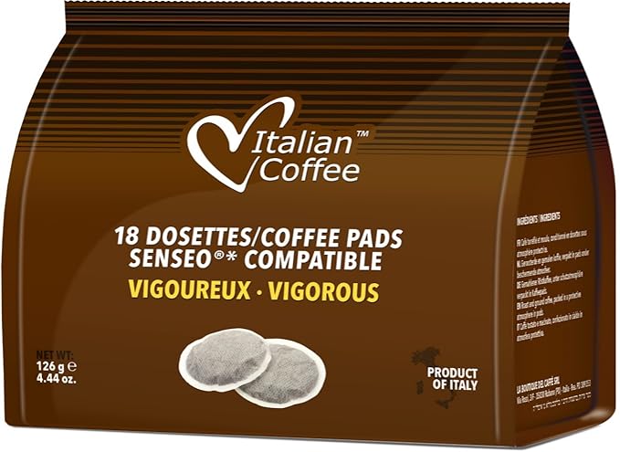 Italian Coffee For Espresso Lovers Italian Coffee pads compatible with Senseo machines (3 Flavors mix, 54 pads)