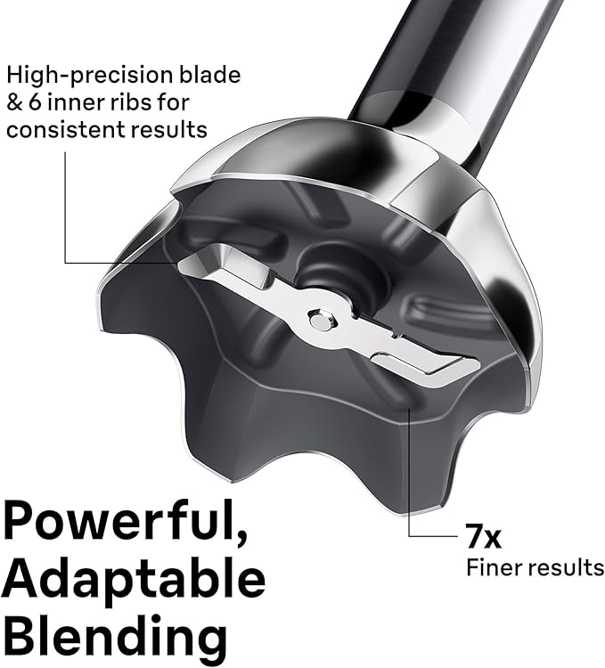 Braun MQ50202M MultiQuick Vario 5 Handheld Blender – 21-Speed Stick with Turbo Boost, Stainless Steel Blades, EasyClick System, 500W, Chopper, Whisk, Masher – Immersion Blender for Smoothies