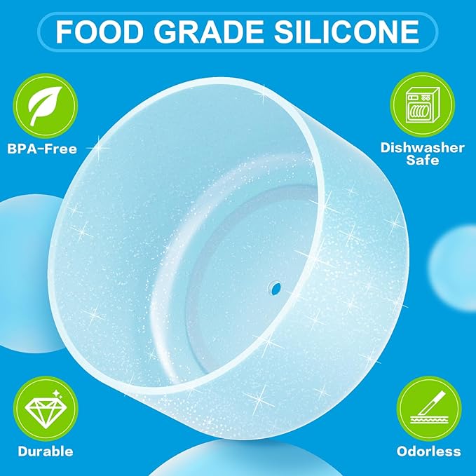 2 PCS Glitter Silicone Boot for Owala Water Bottle, Anti-Slip Protective Sleeve for FreeSip/Twist/Flip Stainless Steel Water Bottles Accessories