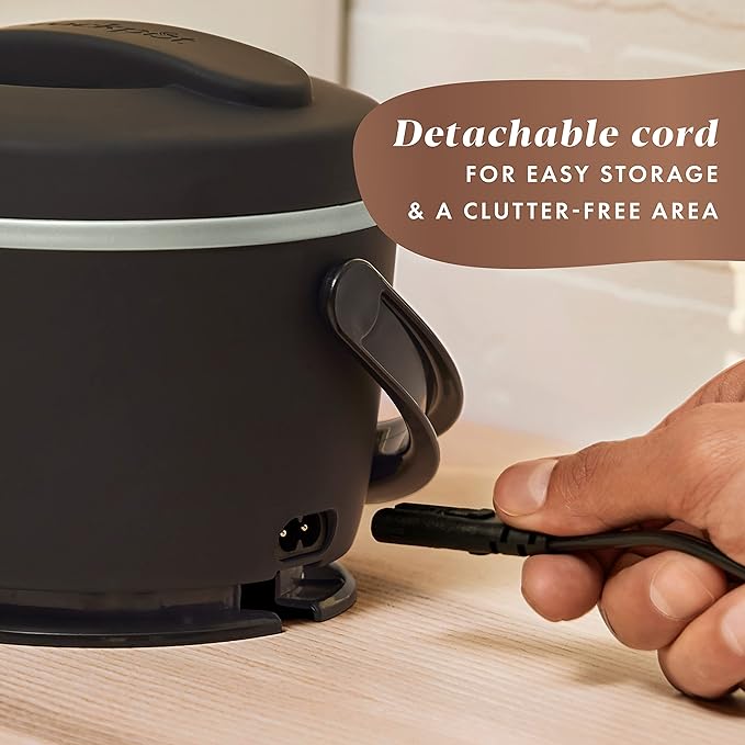 Crock-Pot Electric Lunch Box 20-Ounce Portable Food Warmer Black Licorice Perfect for Travel On-the-Go & Office Use | Stylish Spill-Free & Dishwasher-Safe | Ideal Men & Women's Gifts