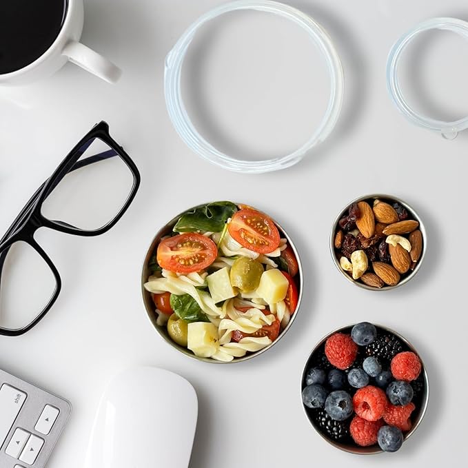 TAVVA Kids Snack Containers for School [12oz/ 7oz/ 3oz] - Stainless Steel Lunch Containers for Kids - Stainless Steel Lunch Box for Kid - Leakproof with Silicone Lids - Dishwasher & Freezer Safe