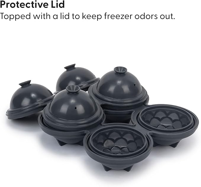 W&P Design Petal Ice Tray, Perfect Etched Spheres, Slow Melting for Whiskey and Cocktails, Food Grade Premium Silicone, Dishwasher Safe, BPA Free