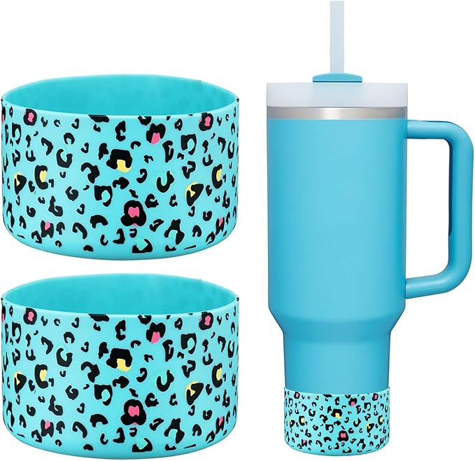 WK IEASON 2 Pcs Tumbler Bottom Protector Boot for Stanley Quencher Adventure 40oz & Stanley IceFlow 20oz 30oz, Stealth Landing-2.83inch Bottom Diameter