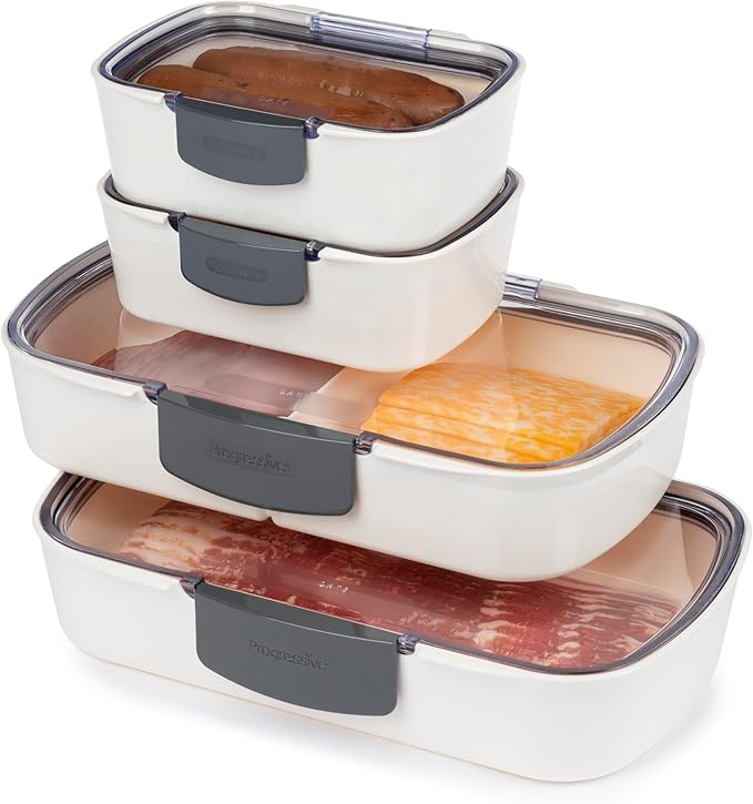 ProKeeper 4-Piece Deli Container Set – Airtight, BPA-Free Food Storage with Freshness Lock, Ideal for Deli Meats, Cheese, and Produce