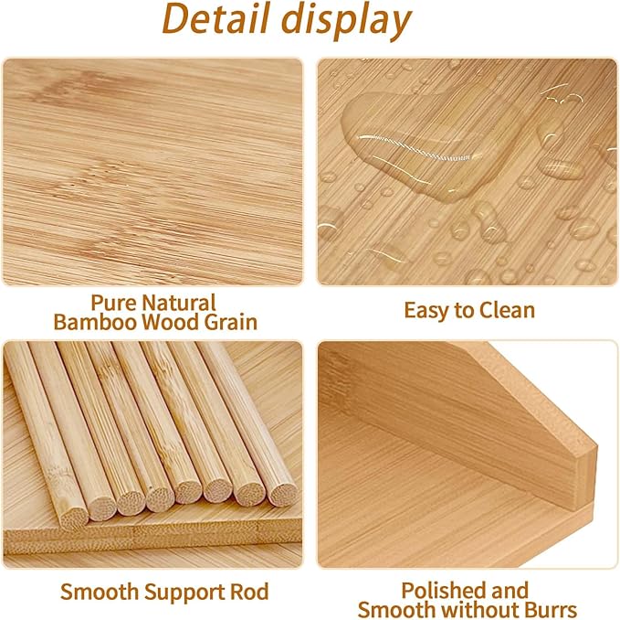 HYNAWIN Bamboo Spice Rack Corner Shelves-3 Tier Standing Pantry Shelf for Kitchen Counter Storage,Bathroom Countertop Storage Organizer-Irregular Pattern Desk Bookshelf