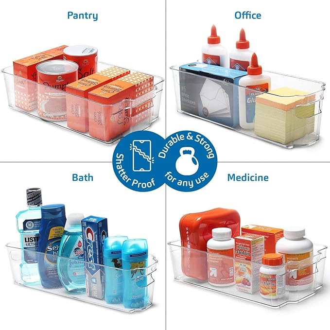 STORAGEBUD Fridge Organizer - 8 Pieces refrigerator organizer bins - Pantry Organization and Storage for Fridge & Refrigerator- BPA Free Freezer Organizer Bins