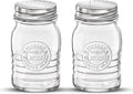 Bormioli Rocco Officina 1825 Salt And Pepper Shaker, Set Of 2, Clear, 8 Oz. Stain Resistant, Durable Glass Jars, Dishwasher Safe.