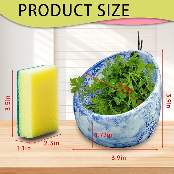 Pottery Herb Stripper,Herb Stripper，Herb Stripper Bowl Ceramic,Kitchen Herb Stripping Tool Efficient Leaf Removal Tool for Kale,Chard,Cilantro，Thyme, Basil, Parsley, Rosemary