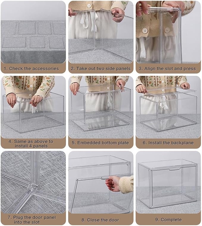 Clear Stackable Plastic Storage Bins with Lid (Clear-XL-1 Pack)