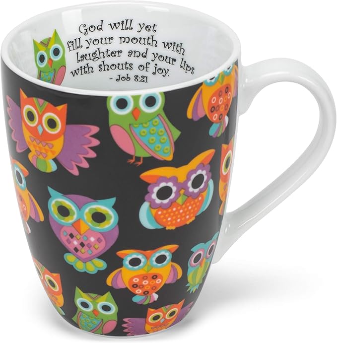Divinity Boutique 20607 Boxed Mugs, Owl Pattern, 12 ounce