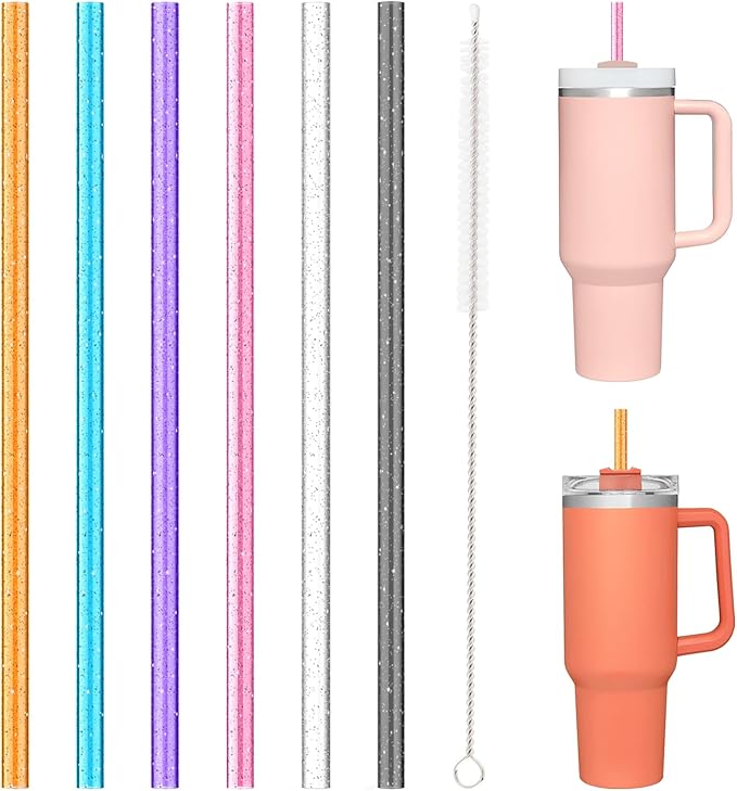 Replacement Straws for Stanley|Owala|Simple Modern 40 oz 30 oz 64 oz Tumbler, Reusable Color Drinking Straws with Cleaning Brush for Stanley Cup Accessorie，BPA Free, Dishwasher Safe