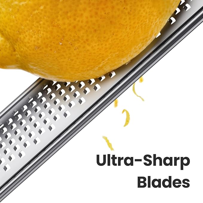 Cheese Grater with Non-Slip Handle, Lemon Zester, Extra Coarse Grater, 12in x 2.5in