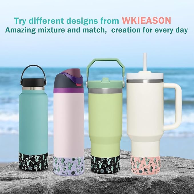 WK IEASON 2 Pcs Tumbler Bottom Protector Boot for Stanley Quencher Adventure 40oz & Stanley IceFlow 20oz 30oz, Stealth Landing-2.83inch Bottom Diameter