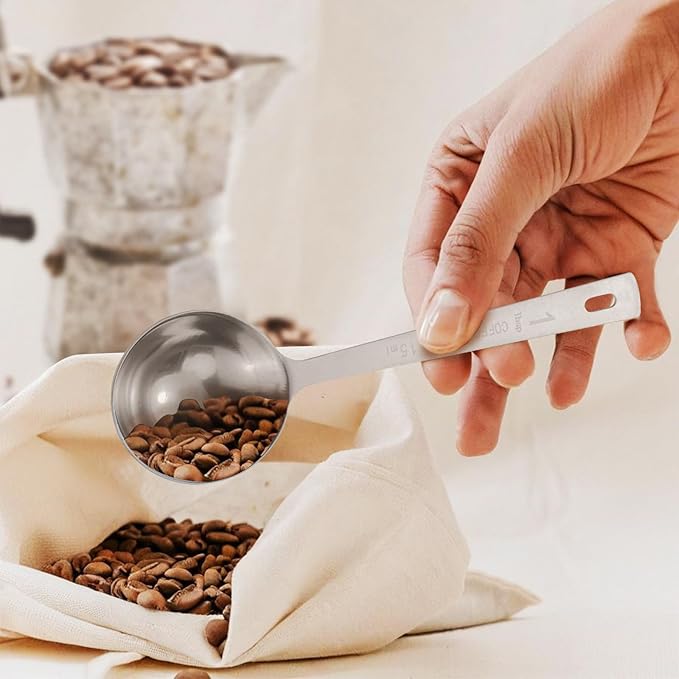 4Pcs Coffee Scoop Spoon - 1 Tablespoon 15ML Stainless Steel Long Handle Measuring Spoons for Ground Coffee, Loose Tea and Powder