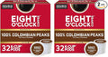 Eight O'Clock Coffee Colombian Peaks Single-Serve Keurig K-Cup Pods, Medium Roast Coffee Pods, 32 Count (Pack of 2)