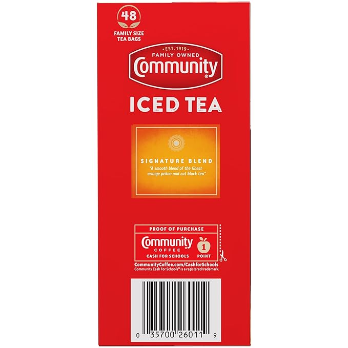 Community Coffee Signature Iced Tea, 576 Family Size Tea Bags, 48 Count Box (Pack Of 12)