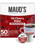 Maud's Cherry Flavored Coffee Pods, 50 ct, Medium Roast Flavored Coffee in Recyclable Single Serve Pods – 100% Arabica Beans, Compatible with Keurig K Cups Maker