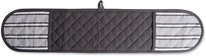 DII Double Strip Chef Kitchen Cooking & Baking Collection, Double Oven Mitt, 35x7.5, Mineral Gray
