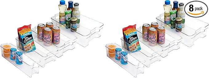 Dial Industries, Inc.Fridge, Kitchen Pantry Stackable Organizer Bins, Set of 4, Assorted Sizes (Pack of 2)