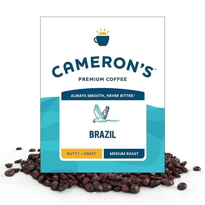 Cameron's Coffee Roasted Whole Bean Coffee, Brazil, 4 Pound