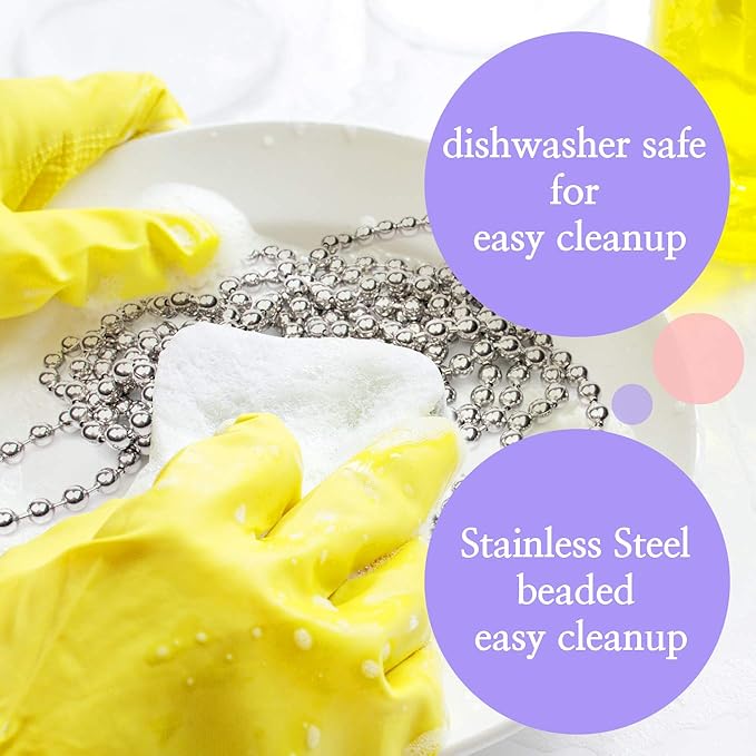 Durable Baking Supplies: Stainless Steel Chain Pie Weights, Reusable and Easy to Clean, Odorless, Safe Pie Weights for Pie Crusts, Oven Safe Baking Beads (15 feet)