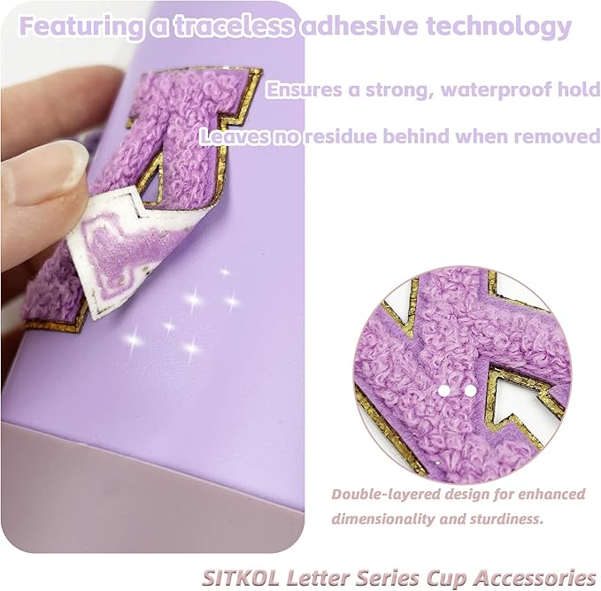 SITKOL Silicone Boot Cute Monogram Set Compatible with Owala Water Bottle 24 oz, 32 oz, 40 oz - Perfect Letter Owala Accessories for Owala Tumbler, Owala Free Sip, Pink Owala, Black Owala