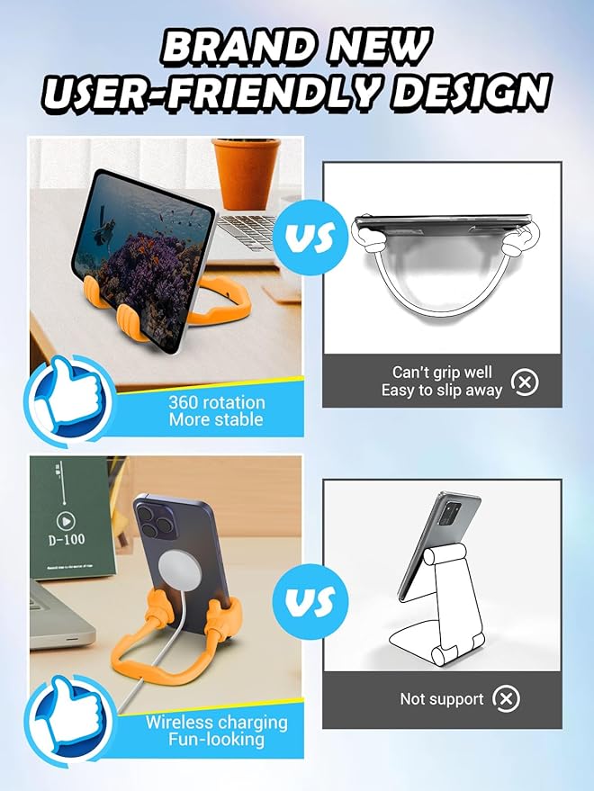 Stocking Stuffers for Teens Girls Women Cell Phone Holder: Thumbs Up Lazy Phone Stand Gifts for Adults Kids Boys Men Teenager Wife Mom Funny Gag Gadgets Ideas Who Wants Nothing Gift for Christmas