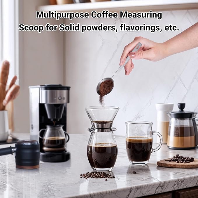 4Pcs Coffee Scoop Spoon - 1 Tablespoon 15ML Stainless Steel Long Handle Measuring Spoons for Ground Coffee, Loose Tea and Powder