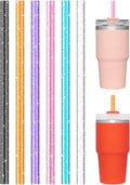 Aillwith 6 PCS Replacement Straws for Stanley Cup 14oz 20oz Tumbler, Reusable Color Drinking Straws with Cleaning Brush for Stanley Cup Accessorie，BPA Free, Dishwasher Safe
