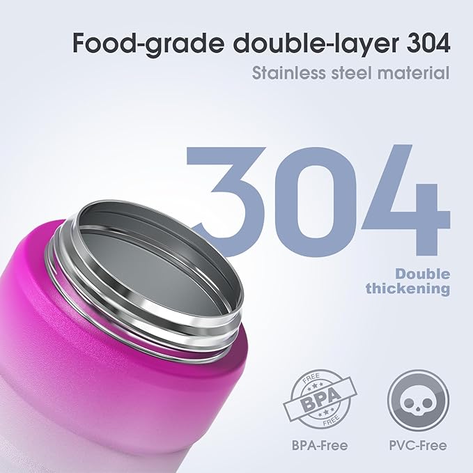 Insulated Food Jar Set – 25.4oz & 17oz Stainless Steel Containers with Folding Spoon and Carrying Bags – Leak-Proof, Keeps Food Hot or Cold for up to 12 Hours – Ideal for Work, School, Travel
