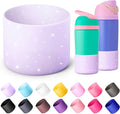 Silicone Boot for Owala 14/16 oz Water Bottle, Anti-Slip Protective Sleeve for Owala 12 oz Kids Tumbler, Boot Bottom Base fit Flip 14 oz Insulated Stainless-Steel Water Bottle (Glitter Purple)
