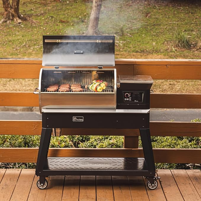 recteq Patio Legend 400 Pellet Smoker Grill, Pellet Grill with Wifi & App Connectivity, Outdoor Smokers Grills, Temp Range 180° to 700+°, Searing Essentials Bundle