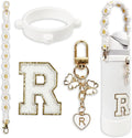Cute Letter Charm Set Compatible with Owala Water Bottle 24 oz, 32 oz, 40 oz, Owala Kids, Owala Coffee Tumbler, Owala FreeSip – Includes Handle Strap, for Owala Accessories & Stanley Cup Accessories