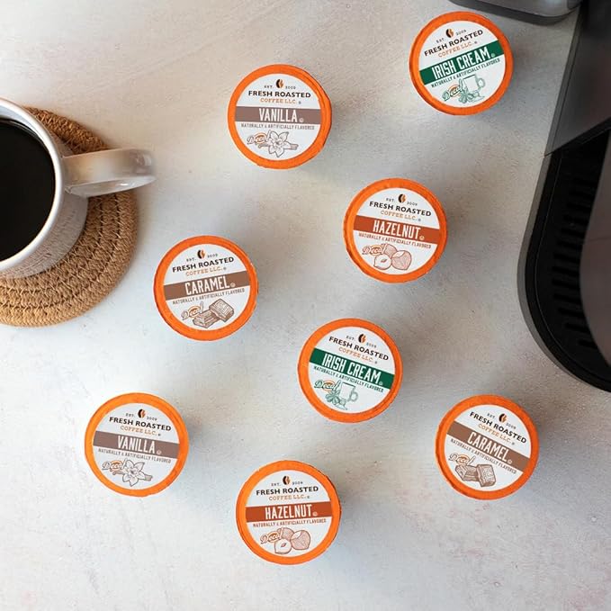 Fresh Roasted Coffee, Decaf Traditional Flavors, Flavored Coffee Pod Variety Pack, K-Cup Compatible, 24 Count