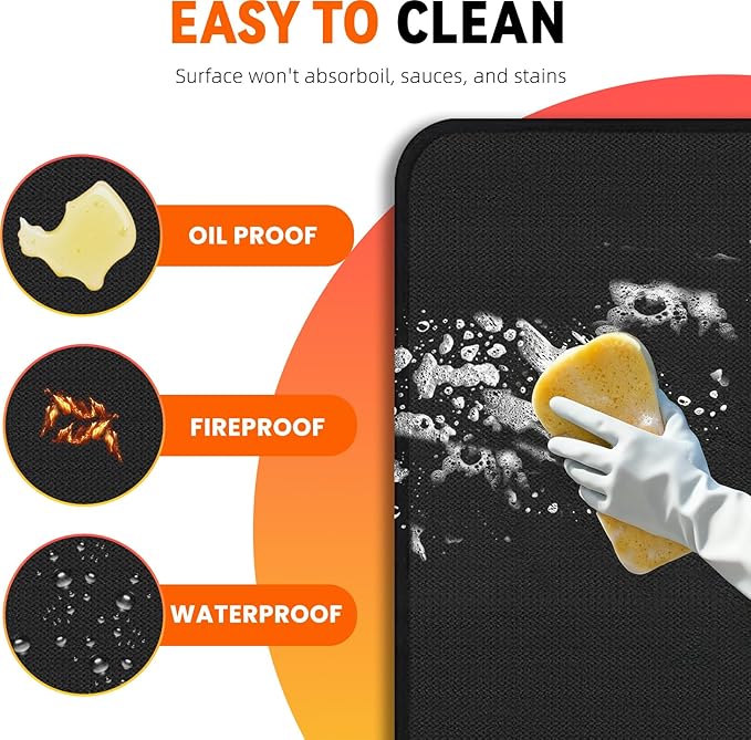 48x30 inch Under Grill Mats for Outdoor Grill Double-Sided Fireproof Mat for Under Fire Pit Mat The Perfect Grill Matt for Outdoor Grill Deck Protector and BBQ Matt for Under Grill Mat for Deck