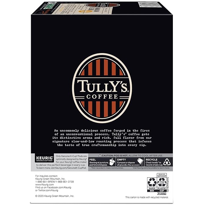 Tully's Coffee Hawaiian Blend Keurig Single-Serve K-Cup Pods, Medium Roast Coffee, 96 Count