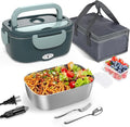 Monteka Electric Lunch Box Food Heater - Leakproof Portable Food Warmer heated lunch box for adults for Car/Home/Truck with 1.5L Removable Stainless Steel Container, Gifts for Men, 12V/24V/110V