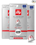 illy Aluminum Espresso Capsules - Compatible with Nespresso Machines - Classico Lungo Roast Coffee - Mild & Balanced - Notes Of Caramel, Orange Blossom & Jasmine - 10 Count (Pack of 10)