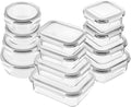 Bayco Glass Food Storage Containers, [24 Piece] Airtight Meal Prep Bento Boxes, Leak Proof (12 lids & 12 Containers) - White