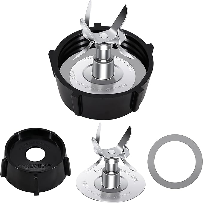 Replacement Parts Compatible with Oster Osterizer Blender Blade with Rubber Seal Gasket & 4902 Jar Bottom - 6 Point Fusion Blade 4980